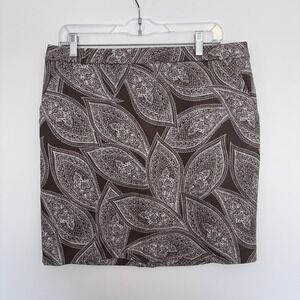 Banana Republic Brown Paisley Skirt Size 12 NWT Y2K Bohemian Preppy Vintage